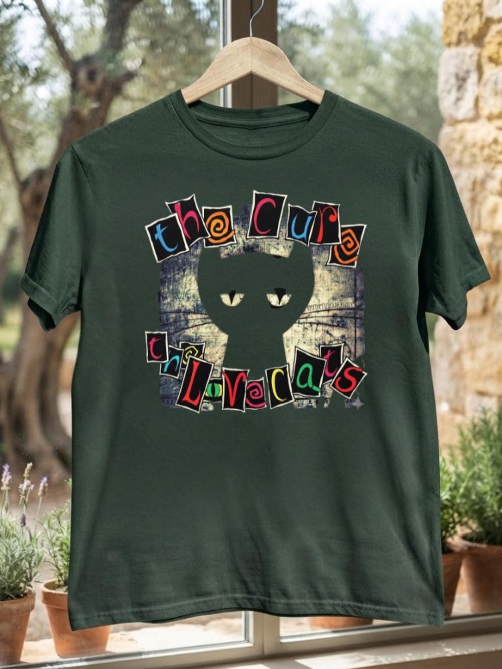 The Cure Lovecats Cat Silhouette Tee | Band Merch |  Mysterious |Music Lover
